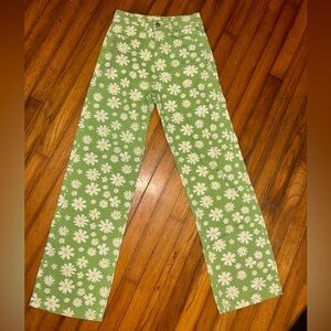 Green Floral Pants